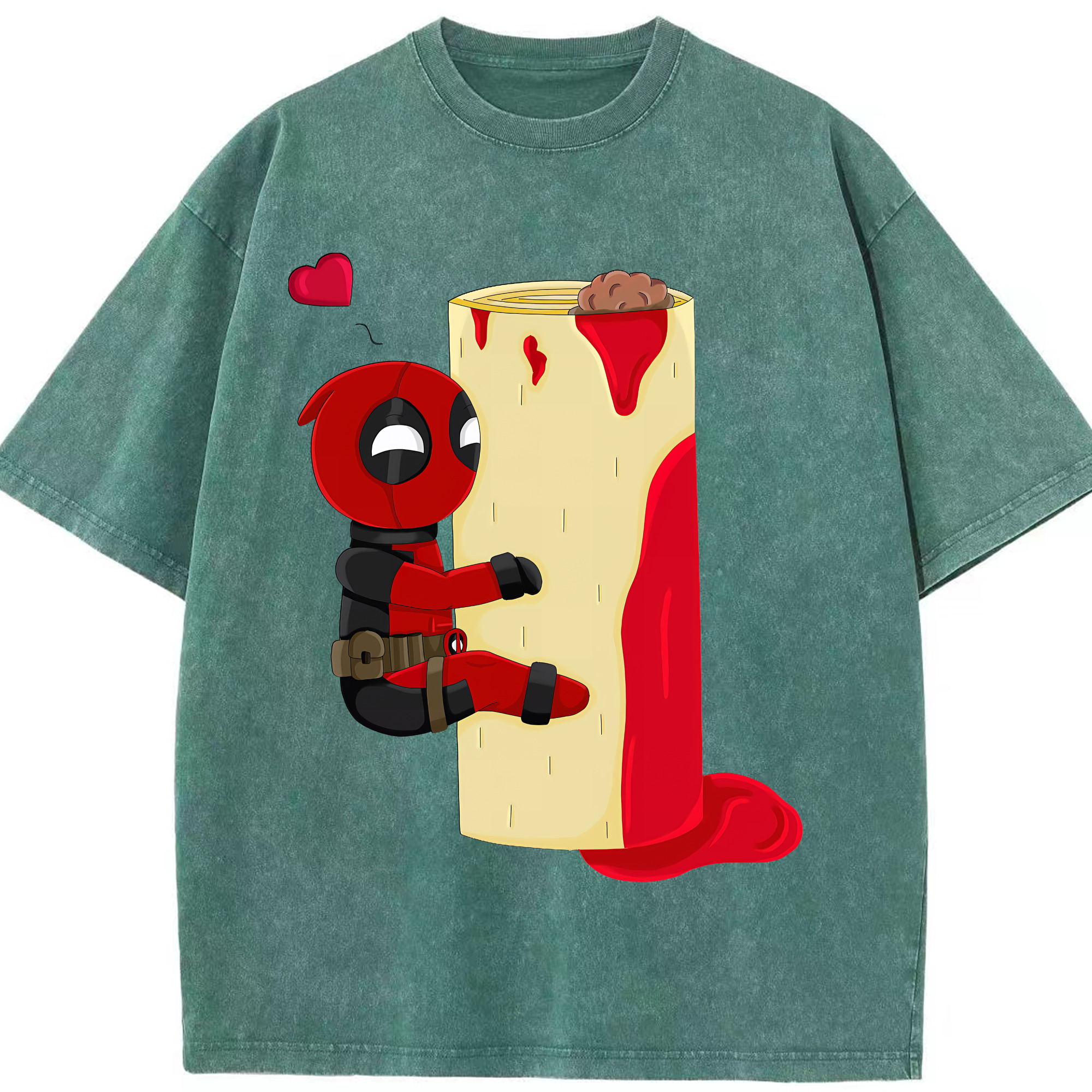 （画像用） Deadpool デッドプール 綿100% ヴィンテージ風 半袖Tシャツ（フロントプリント）